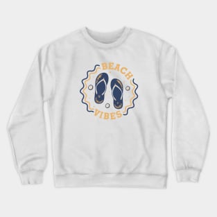 Beach Vibes // Fun Summer Flip Flop Badge Crewneck Sweatshirt